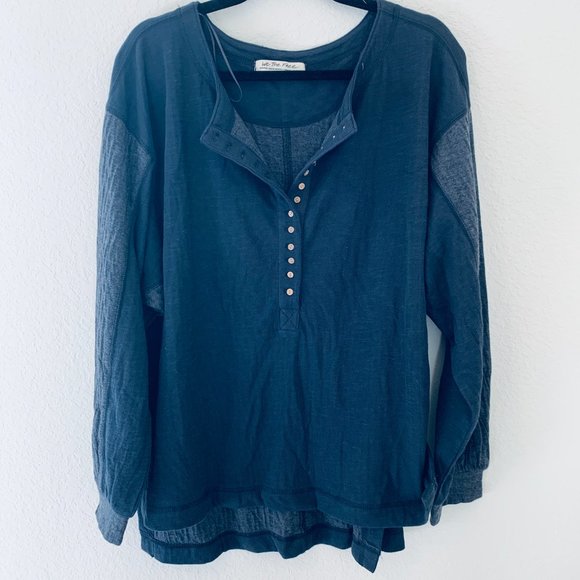 NWOT We The Free Back at it Henley Top Gray small S Free people - Picture 3 of 7
